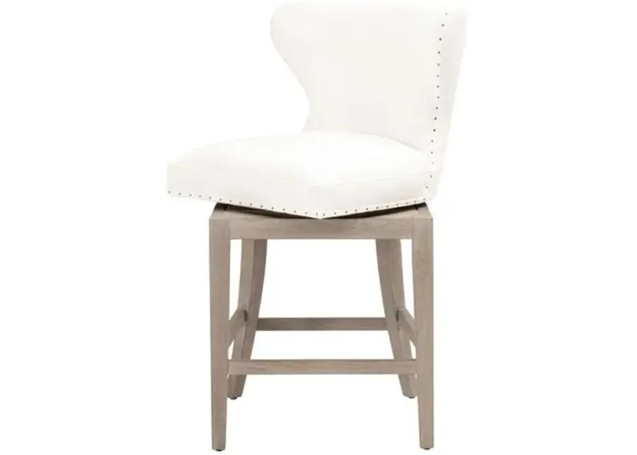 Milly Swivel Wingback Counter Stool - Pearl Performance