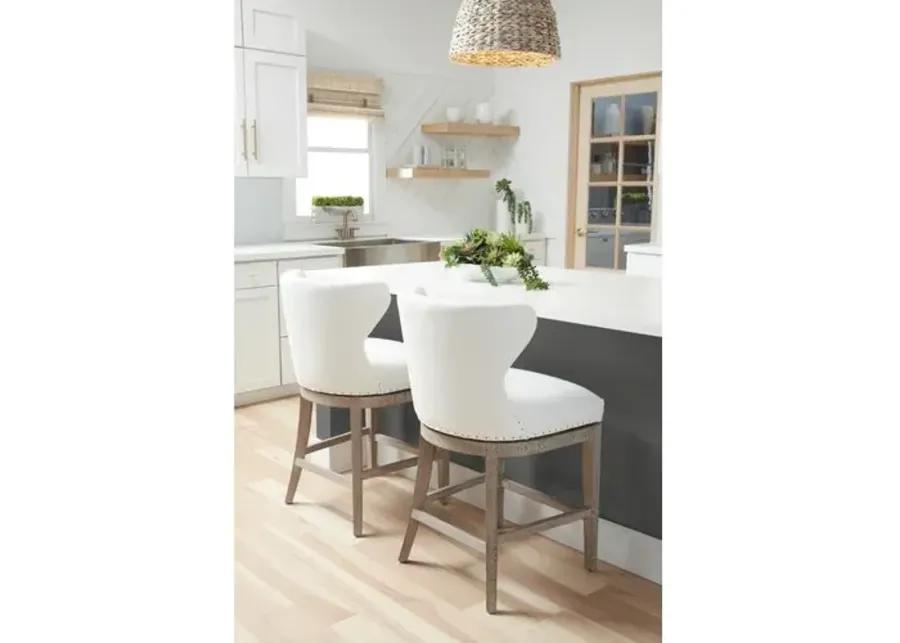 Milly Swivel Wingback Counter Stool - Pearl Performance