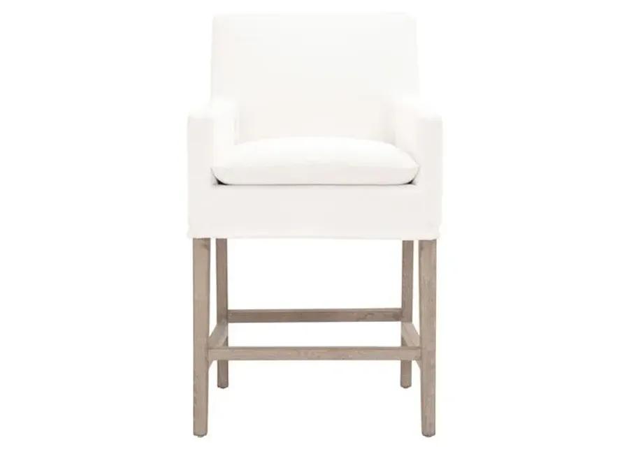 Milly Slipcover Counter Stool - Pearl Performance