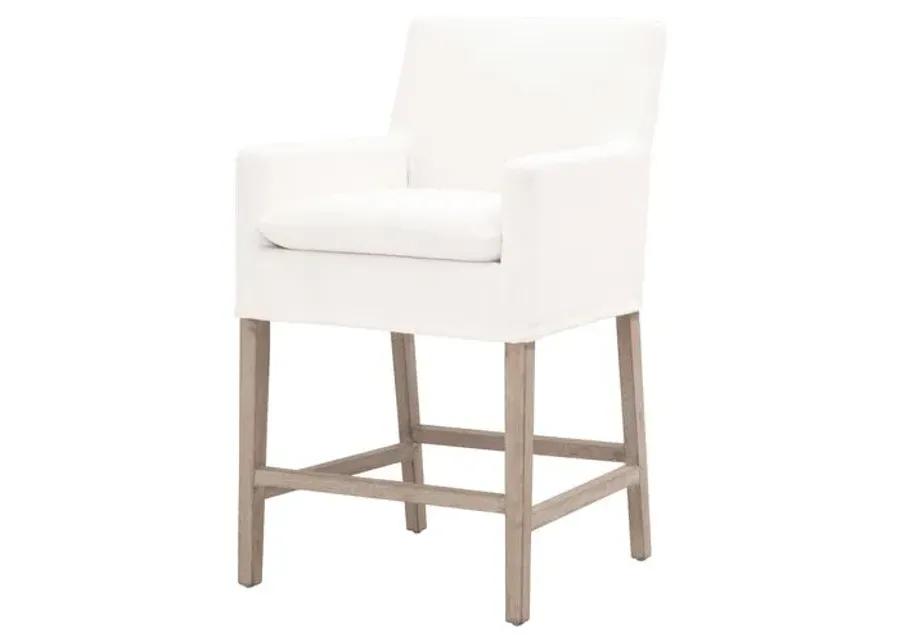 Milly Slipcover Counter Stool - Pearl Performance