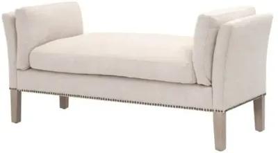 Darci Upholstered Bench - Bisque French Linen - Beige