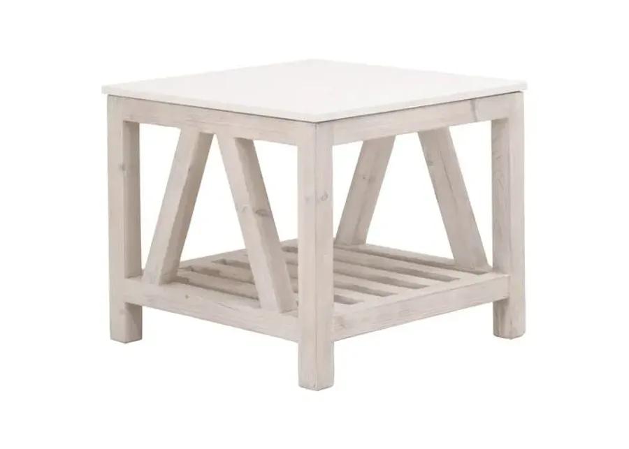 Oscar End Table - Whitewash