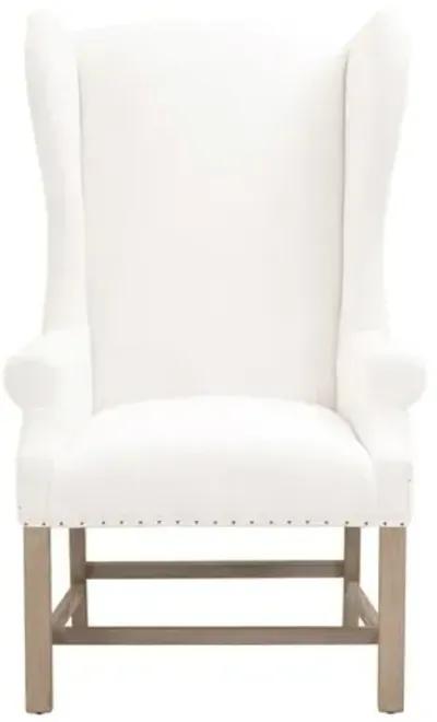 Milly Wingback Armchair - Pearl Performance - White