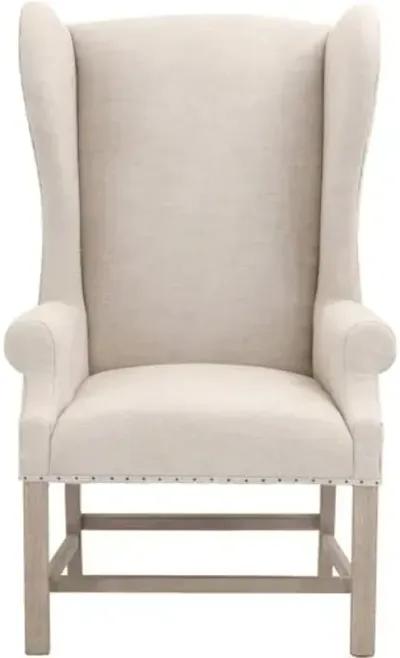 Milly Wingback Armchair - Bisque French Linen - Beige