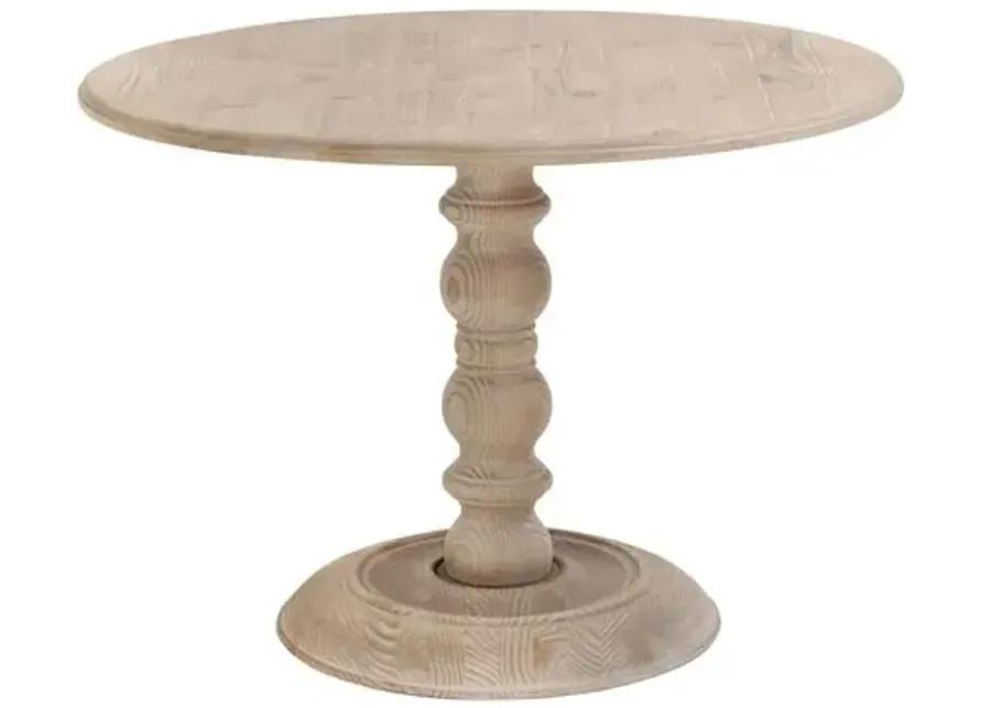 James 42" Round Dining Table - Smoke Gray Pine