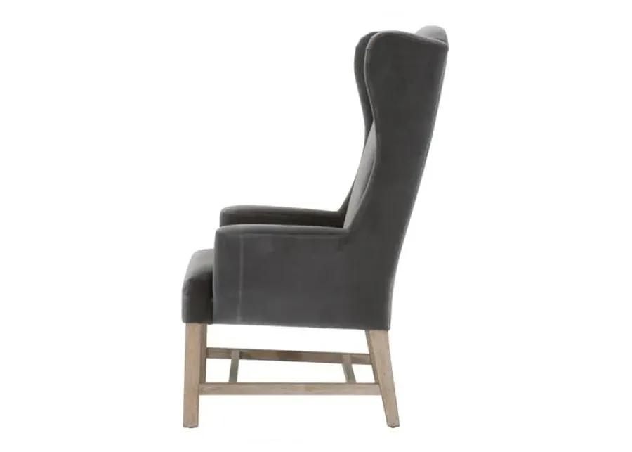 Callie Wingback Armchair - Dark Dove Velvet - Gray