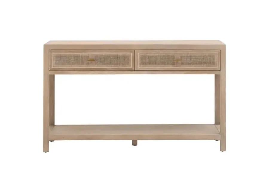 Maverick Cane 2-Drawer Entry Console - Smoke Gray