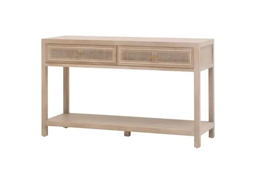 Maverick Cane 2-Drawer Entry Console - Smoke Gray