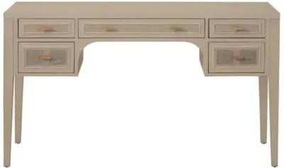 Maverick Cane Desk - Smoke Gray Oak