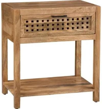 Marley Fretwork End Table - Natural - Brown