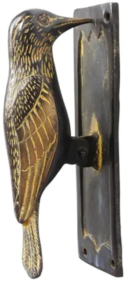 Green Brass Woodpecker Door Knocker - Interesting Things