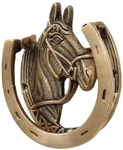 Brass Horse Shoe Door Knocker - Interesting Things - gold