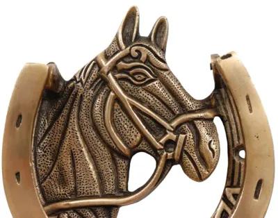 Brass Horse Shoe Door Knocker - Interesting Things - gold