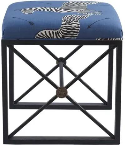 Medallion Zebra Scalamandre Right Facing Single Bench - Blue/Black - Port 68