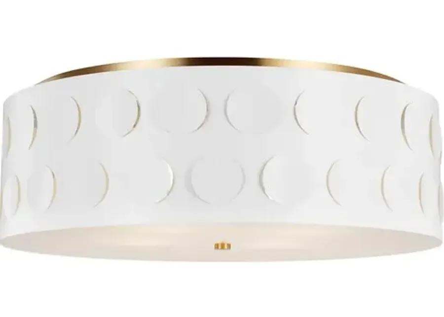 Visual Comfort - Dottie Large Flush Mount - Burnished Brass - White