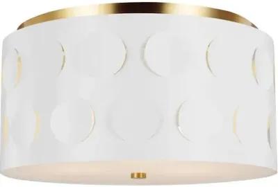 Visual Comfort - Dottie Medium Flush Mount - Burnished Brass - White