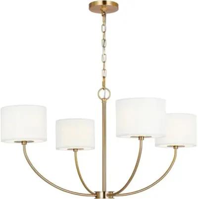 Visual Comfort - Sawyer Small 4-Light Chandelier - Burnished Brass - Gold