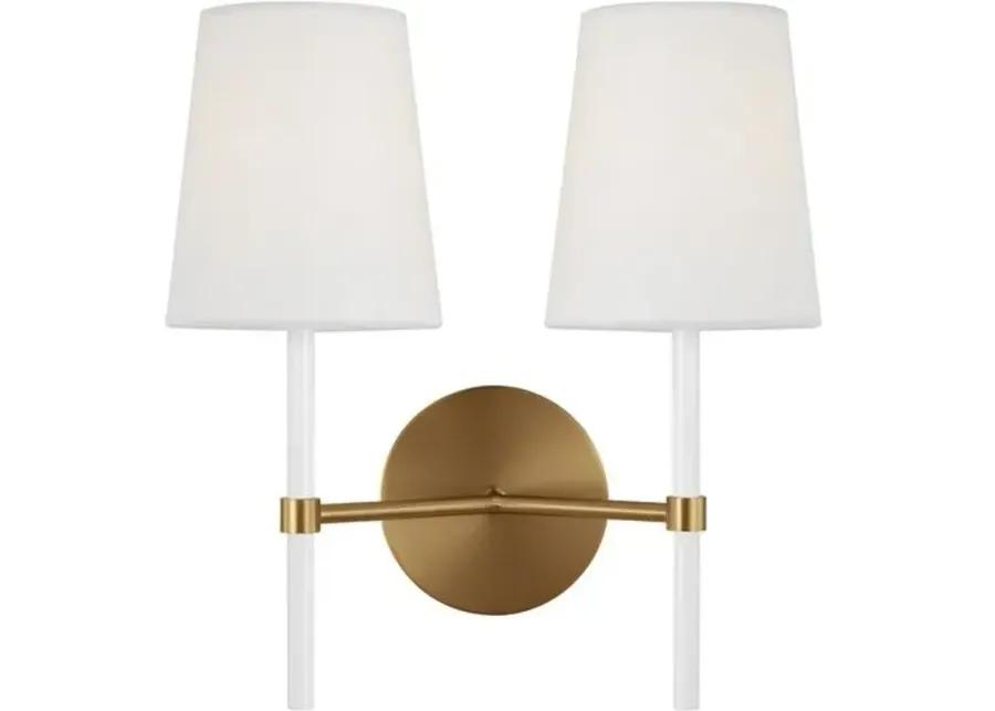 Visual Comfort - Monroe Double 2-Light Sconce - Burnished Brass - Gold