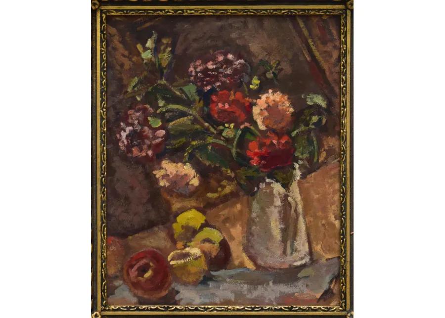 Antique Impresstionst Floral Still Life - Antiquarian Art Company - Brown