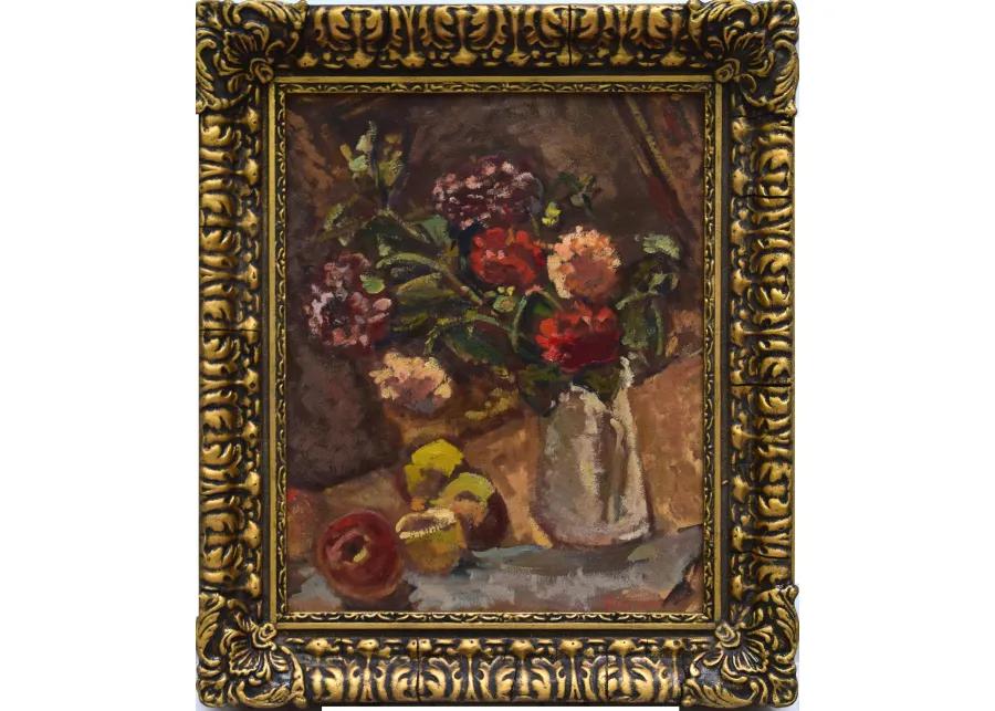 Antique Impresstionst Floral Still Life - Antiquarian Art Company - Brown