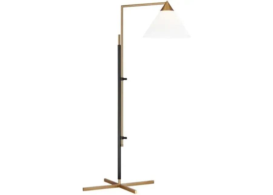 Visual Comfort - Franklin Task Floor Lamp - Burnished Brass/Deep Bronze