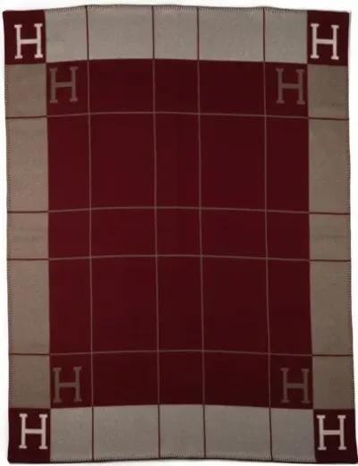 Hermes BNIB Etoupe Red Avalon Blanket - Vintage Lux