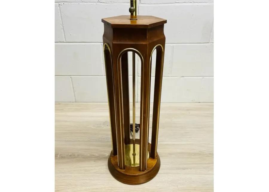 1960s Arched Walnut Wood Table Lamp - 2-b-Modern