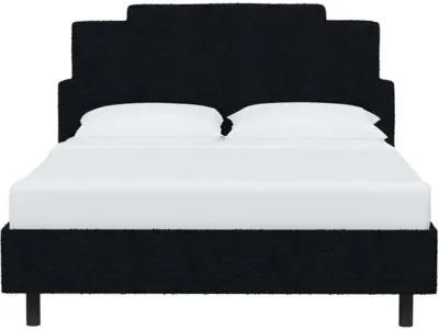 Paxton Bouclé Platform Bed - Handcrafted - Blue, No Box Spring Required, Comfortable & Durable