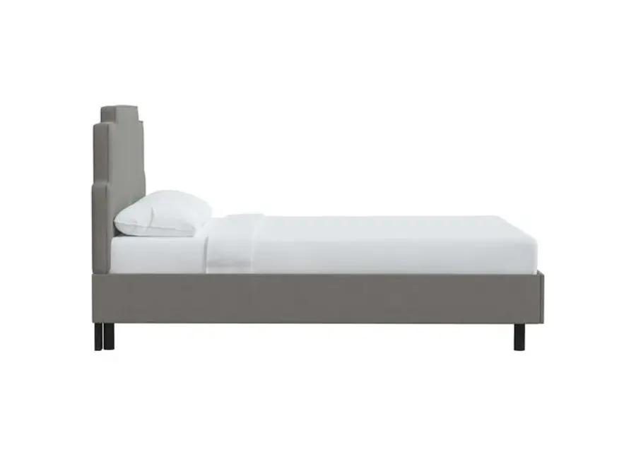 Paxton Linen Platform Bed - Gray, No Box Spring Required, Upholstered, Comfortable & Durable