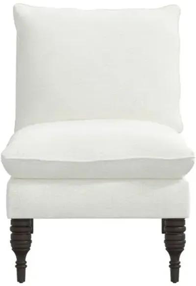 Daphne Bouclé Slipper Chair - Handcrafted - White