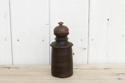 Petite Rustic Nepalese Food Jar - de-cor - brown