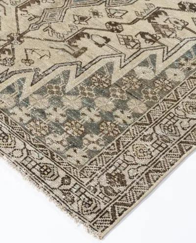 Persian Distressed Mazlagan Rug 4'5X6'3 - Beige - Beige