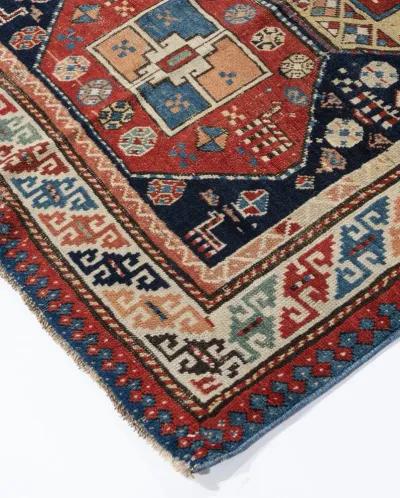 Persian Animal Design Runner Rug 3'4X8'5 - Red - Red