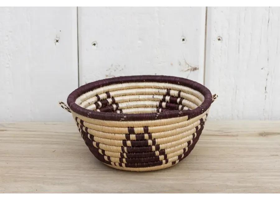 Vintage Floral Weave Basket - de-cor - brown