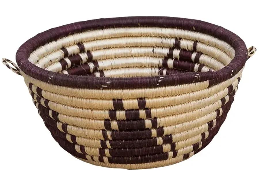 Vintage Floral Weave Basket - de-cor - brown