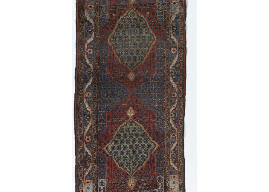 Persian Bidjar Runner Rug 3'3 X 13'6 - Blue - Blue