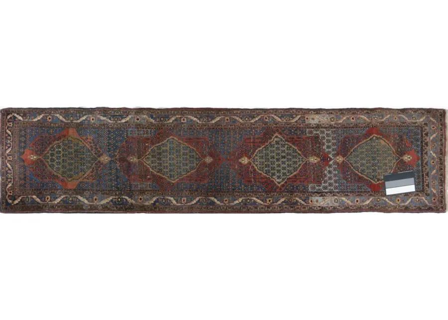 Persian Bidjar Runner Rug 3'3 X 13'6 - Blue - Blue