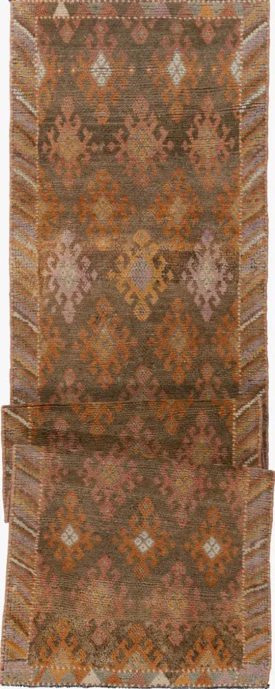 Turkish Oushak Runner 2'10 X 11'11 - Brown