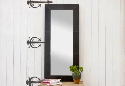 Tall Thai Embossed Leather Mirror - de-cor - Black