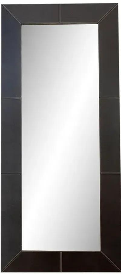 Tall Thai Embossed Leather Mirror - de-cor - Black