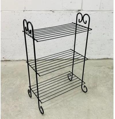 1960s Three Tier Black Metal Shelf - 2-b-Modern