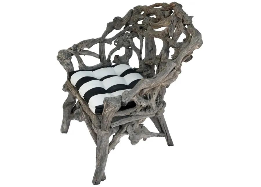 King Handmade Drift Wood Chair - Fleur de Lex Antiques - Handcrafted - Gray