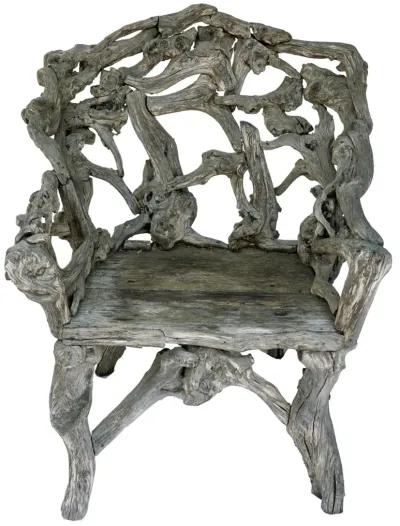 King Handmade Drift Wood Chair - Fleur de Lex Antiques - Handcrafted - Gray