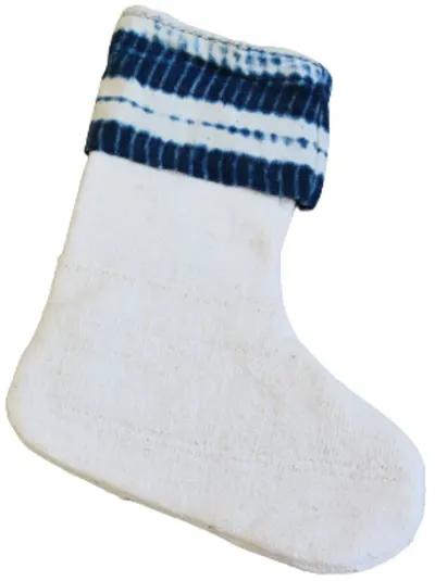 African Textile Christmas Stockings - Set of 2 - Blue