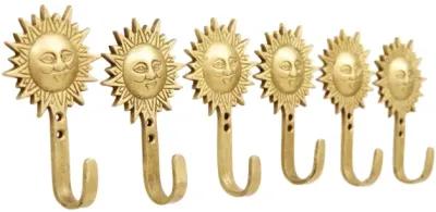 Bohemian Sun Brass Wall Hooks - Set of 6 - Interesting Things - Gold