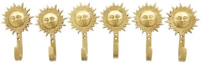 Bohemian Sun Brass Wall Hooks - Set of 6 - Interesting Things - Gold