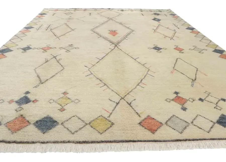 Moroccan Tribal Style Rug - 10'00 x 13'09 - Esmaili Rugs & Antiques - Beige - Beige