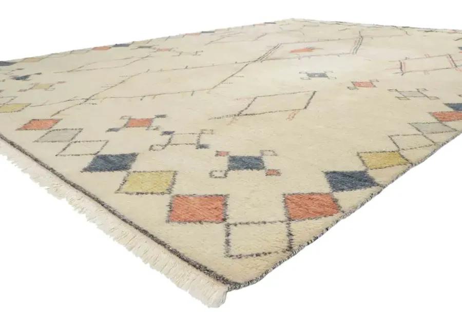 Moroccan Tribal Style Rug - 10'00 x 13'09 - Esmaili Rugs & Antiques - Beige - Beige