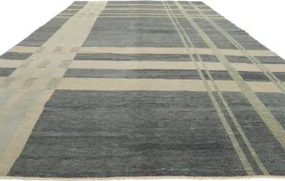 Plaid Tartan Rug - 8'01 x 14'10 - Esmaili Rugs & Antiques - Gray - Gray