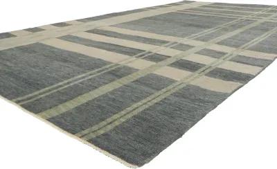 Plaid Tartan Rug - 8'01 x 14'10 - Esmaili Rugs & Antiques - Gray - Gray